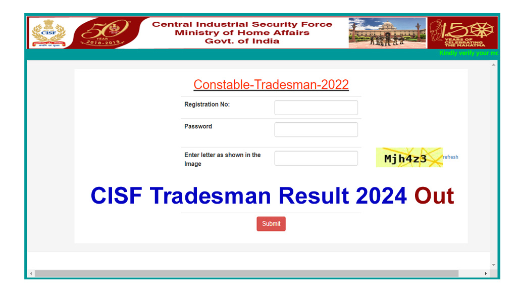 CISF Constable Tradesman Recruitment Results Out!